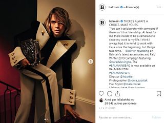 Balmain et Cara Delevingne, le mannequin britannique et la maison de couture creent une collection de sacs