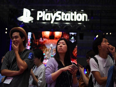 La PS5 de la marque Sony est en cours © Charly Triballeau / AFP