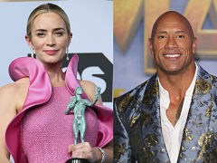 Film Ball and Chain, Emily Blunt et Dwayne Johnson en superheros