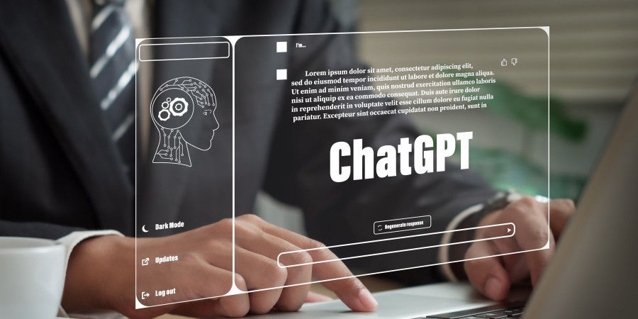 Personne en train de discuter avec l’outil en ligne ChatGPT