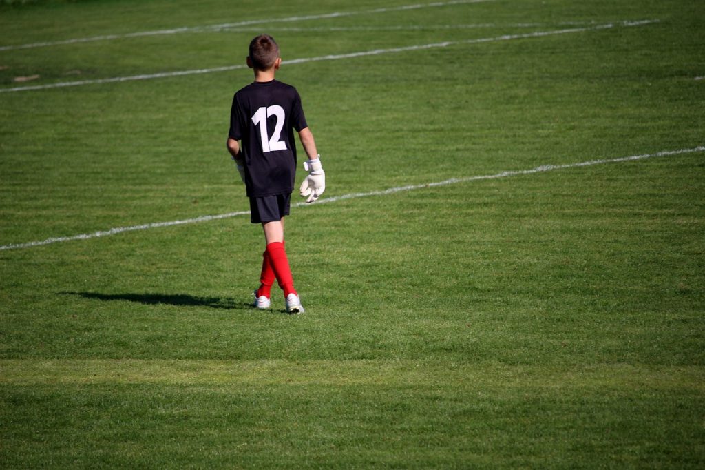 Jeune gardien de but de football