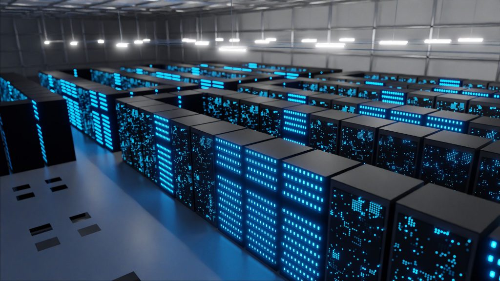 Des tours dans un data center 