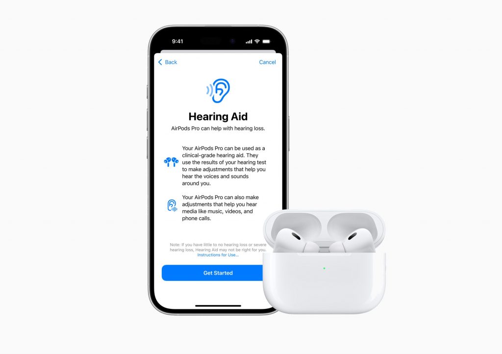 Interface d’aide audition Airpods Pro