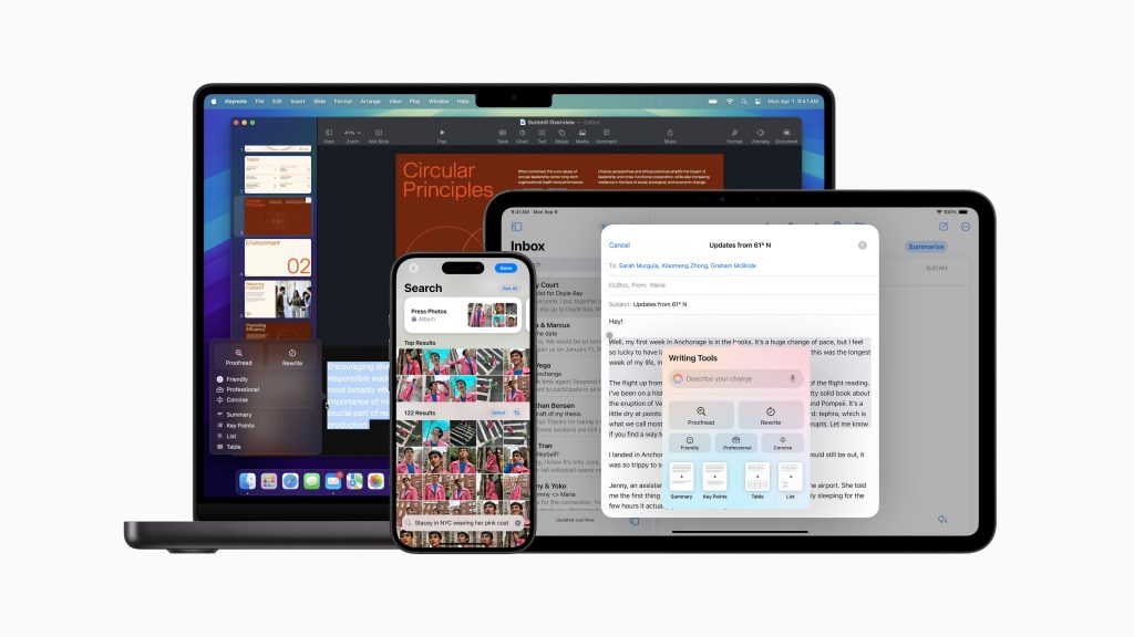 Apple Intelligence sur iPhone, iPad et Mac, transformant les applications par l'intelligence artificielle