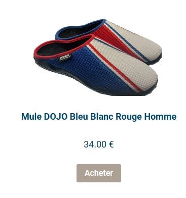 Mules homme bleu blanc rouge  