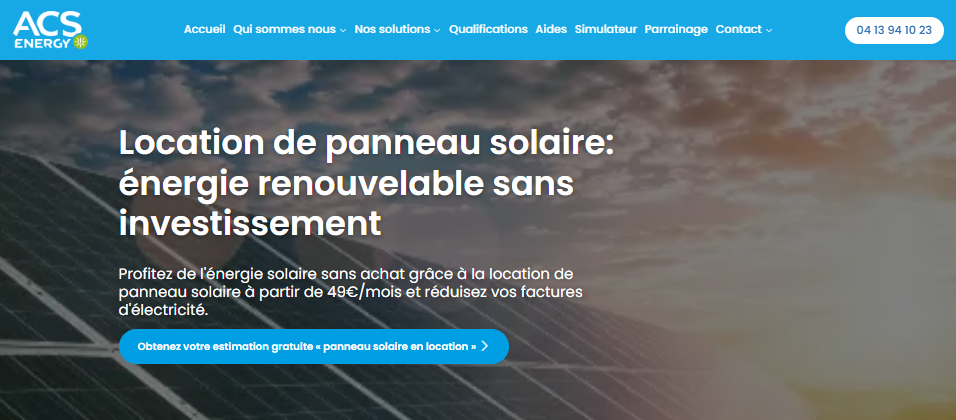 Texte avec panneaux solaires en fond 