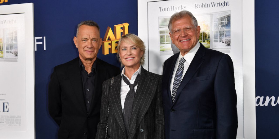 Tom Hanks aux côtés de l’actrice Robin Wright et du réalisateur Robert Zemeckis.